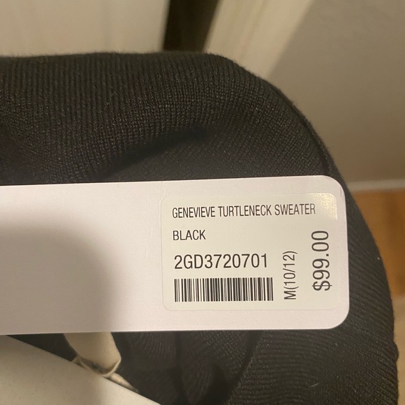 BNWT WOMENS Soft Surroundings GENEVIVE BLACK TURTLENECK SWEATER Size MED 10/12 - Picture 4 of 6